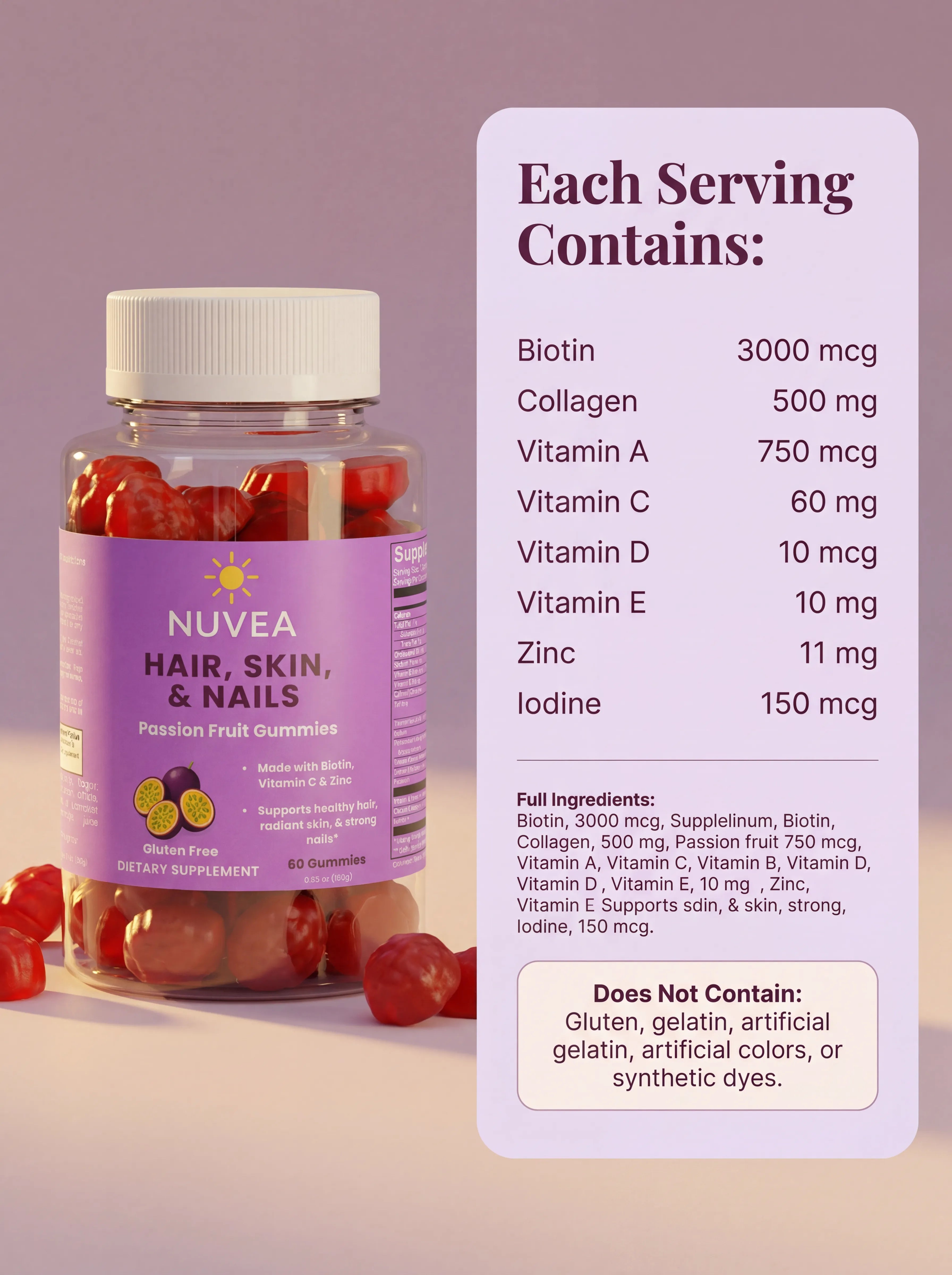 NUVEA Hair, Skin & Nails Gummies